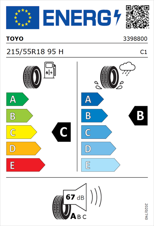 Tyre Label for Toyo Proxes R56 215/55R18 95H
